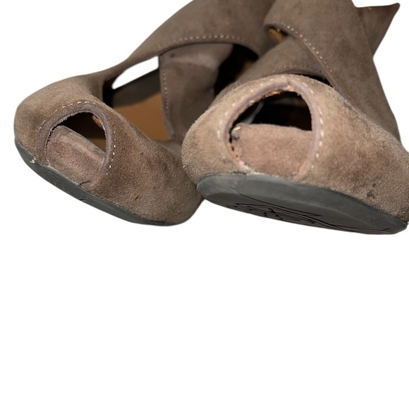 Earthies Women's Shoes Size 8.5B Dark Taupe Suede Upper "Syriana" Zip Back - Picture 10 of 13